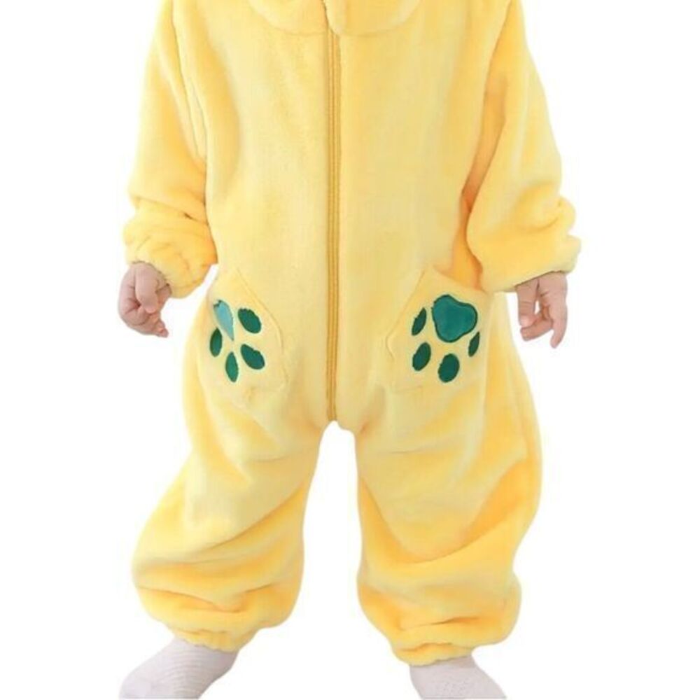Unisex Baby Animal Costume Winter Flannel Hooded Jumpsuit Halloween Size 13-18 M - Picture 5 of 8